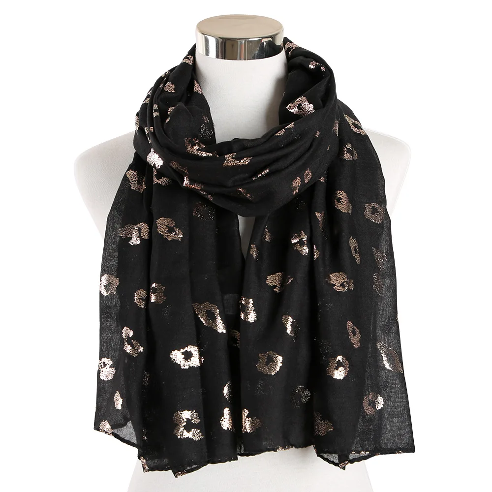 2019 дизайнерский шарф женский роскошный осенний Золотой вискозный Леопардовый