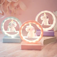 led night light unicorn creative lamp battery for bedroom decor girls led lights birthday gift dream pink purple blue lighting