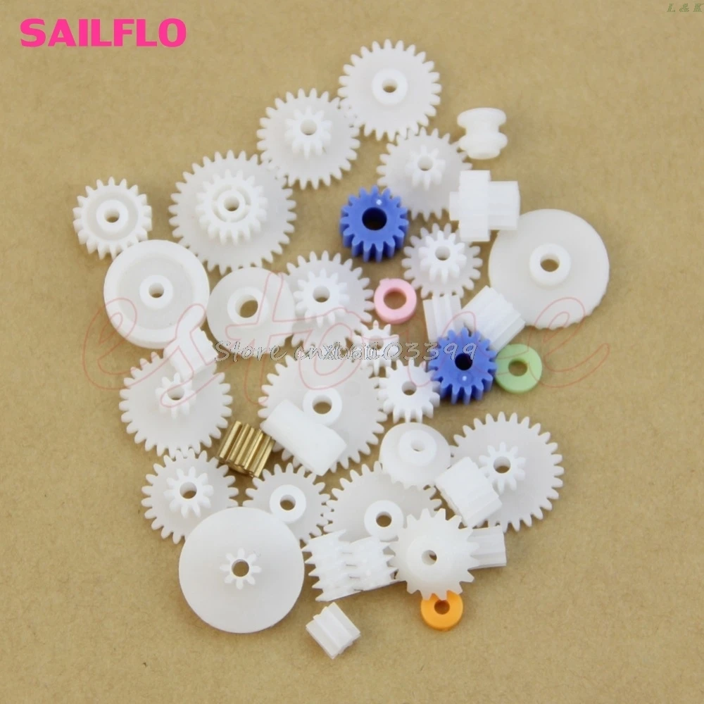 60Pcs Type Plastic Shaft Single Double Reduction Crown Worm Gears DIY For Robot M12 dropship | Обустройство дома