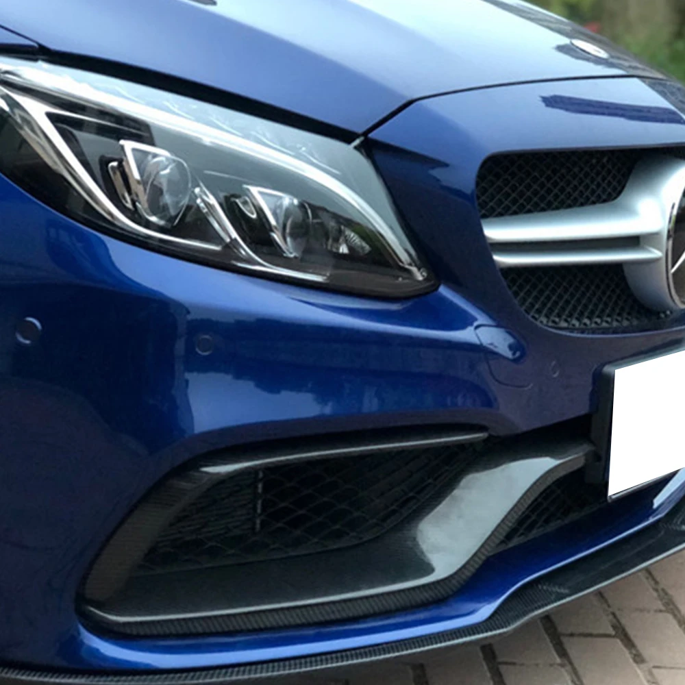 C63 углеродного волокна переднего бампера сплиттерная отделка для Benz W205 C205 S205 C63 и C63s AMG седан купе Wagon