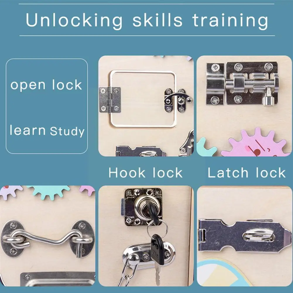 

Детская игрушка занятая доска для малышей Монтессори разблокировка раннего развития обучающий инструмент сенсорная тренировка концентра...