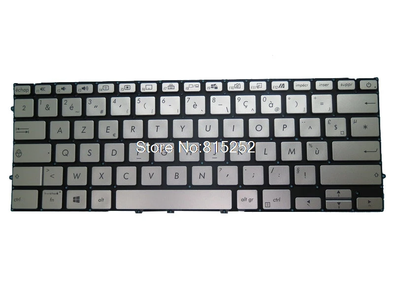 Клавиатура с подсветкой для ноутбука ASUS VivoBook S14 S431F S431FA S431FL серебристая Венгрия