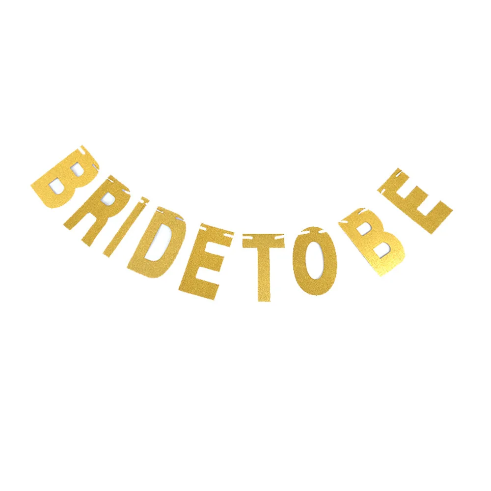 3 м DIY Золотая блестящая бумага флаги буквы Bride To Be баннер Гирлянда Цветочные