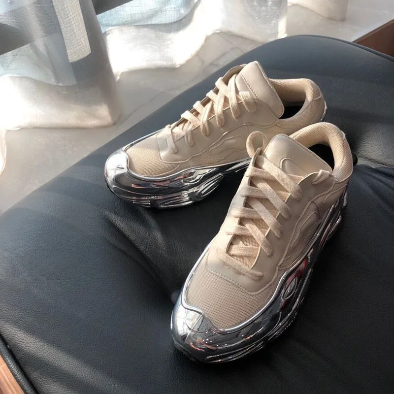 Женские кроссовки из сетчатого материала на толстой платформе шнуровке