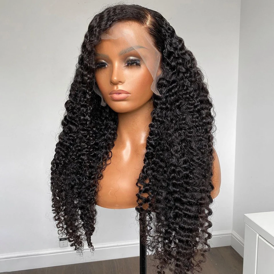 Deep Wave 13x4 Lace Front Human Hair Wig Malaysian Remy Curly Pre Plucked Glueless HD Frontal Bob Wigs Water For Black Women