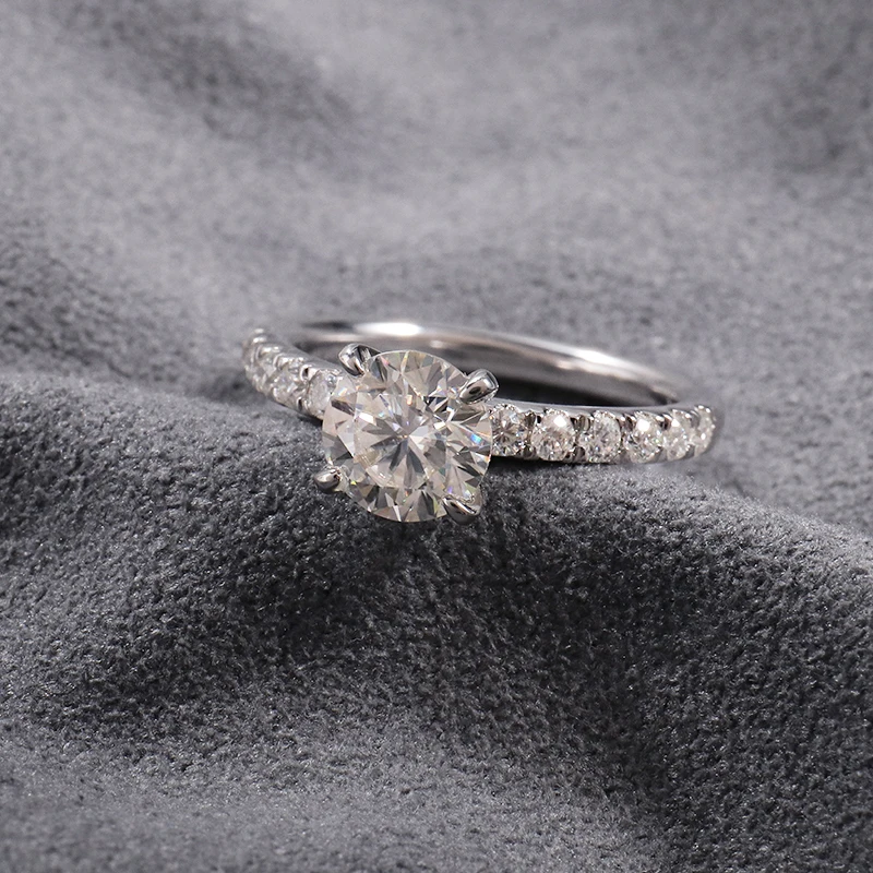 Заказной VVS Moissanite 6 5 мм лабораторный цвет Круглый блестящий крой серебро 925 пробы