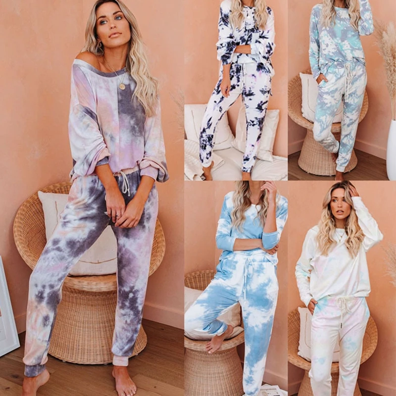 

Tracksuit Women Clothes Two Piece Set Pants And Tops Tie Dye Lounge Wear Ropa Mujer Autumn Ensemble Femme 2 Pieces Sweat Suits