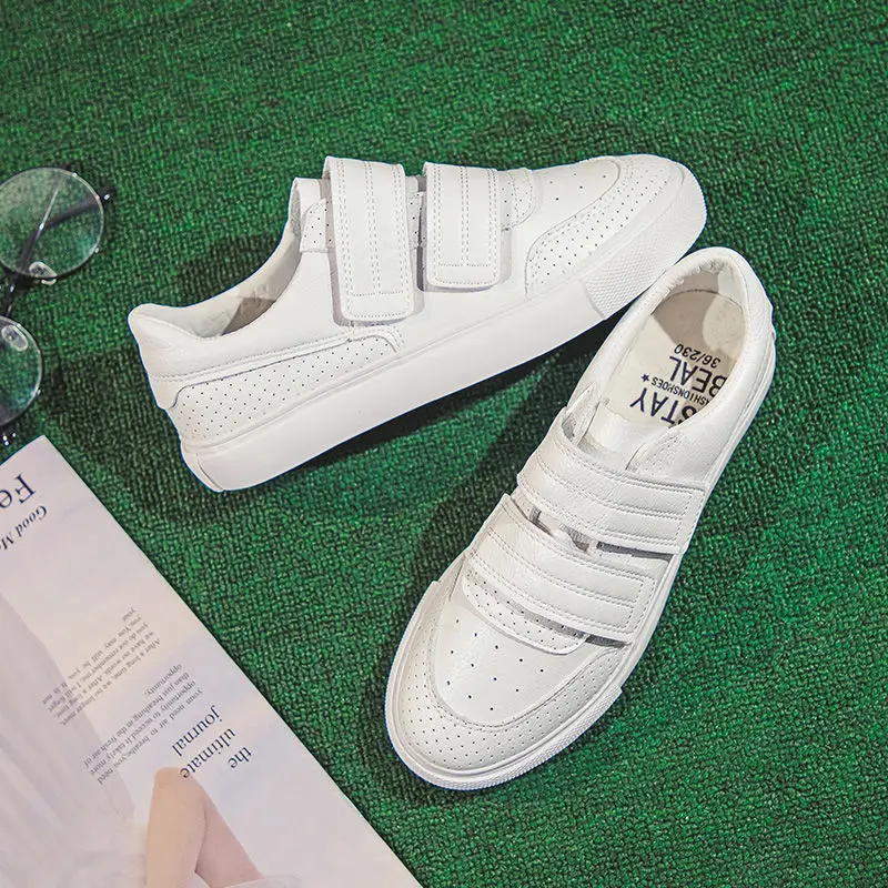 

2020 spring new breathable Velcro small white shoes women fall all-match white shoes casual board shoes