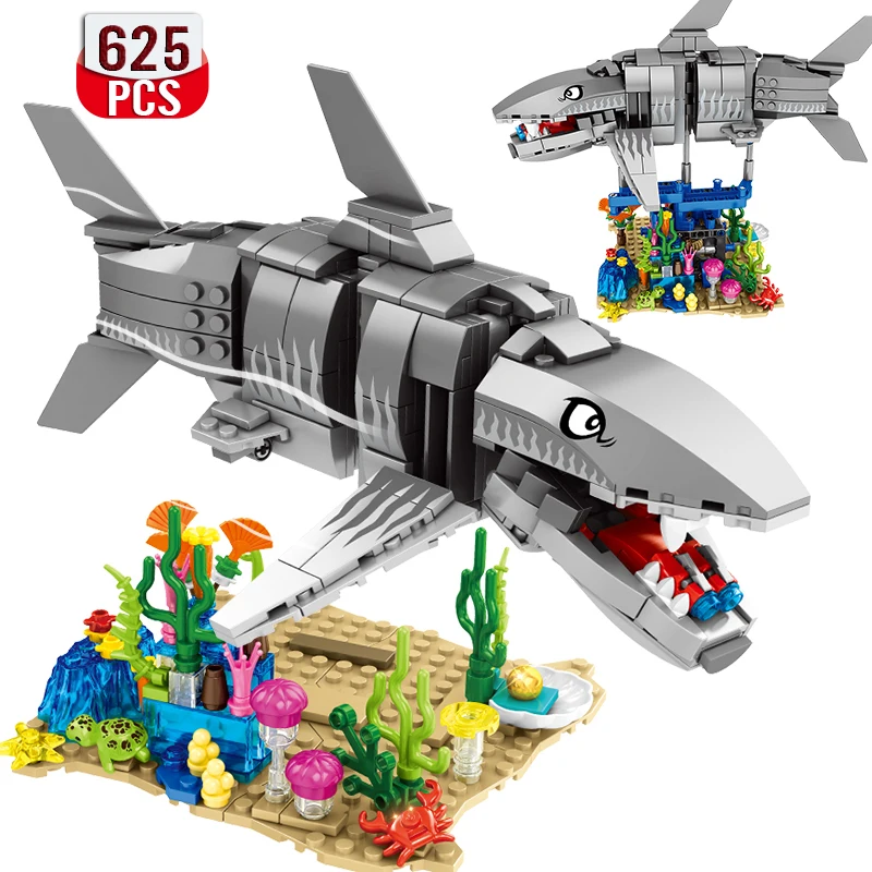 Высокотехнологичные строительные блоки серии Подводный мир набор строительных