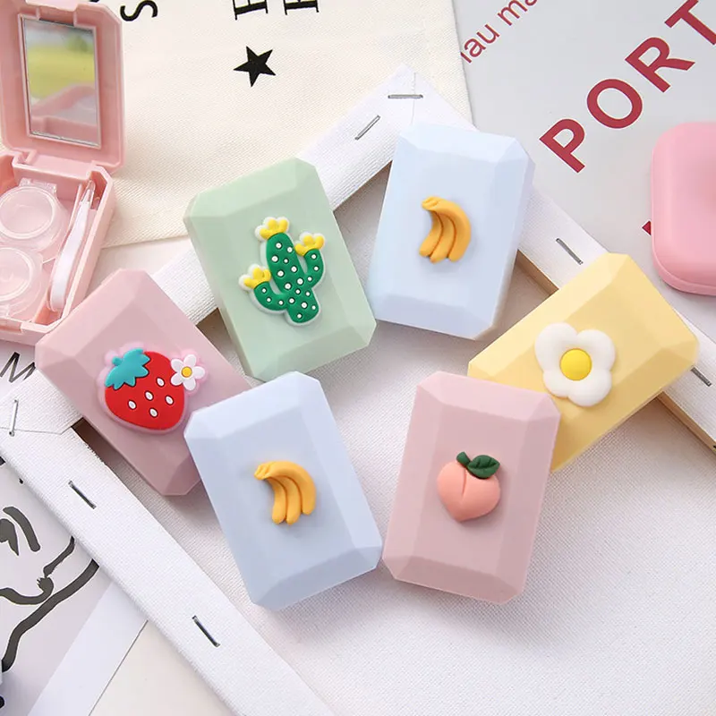 

Cartoon Myopia Contact Lens Case Mini Contact Lenses Storage Companion Box For Eyes Travel Kit Holder Container Travel Accessary