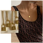 Индивидуальное женское ожерелье с подвеской в виде висячего замка с инициалом алфавита, шикарный чокер из нержавеющей стали, ювелирные изделия, индивидуальный подарок для нее