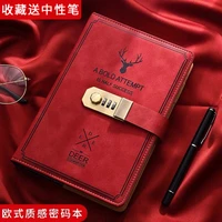 password a5 notebook with lock 360pages writing pads lockable notepad diary school supplies student gift pen secret pu a5 work