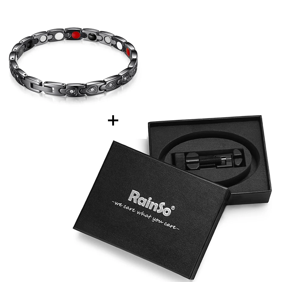 

Rainso 2021 New Natural Healthy Bracelet Trendy Unisex Bio Energy Stainless Steel Gnet Negative Ions Germanium Bracelets Jewelry