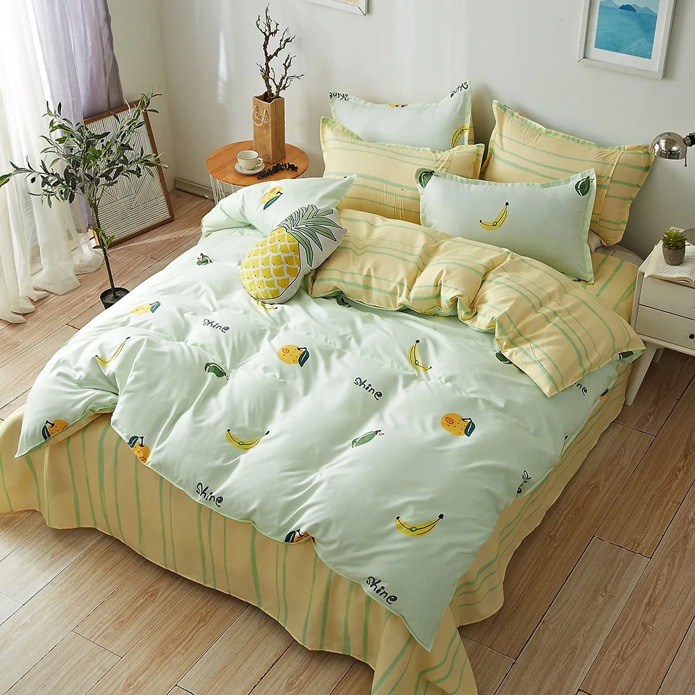 Классический Комплект постельного белья 5 размеров серый синий цветочный 4 шт