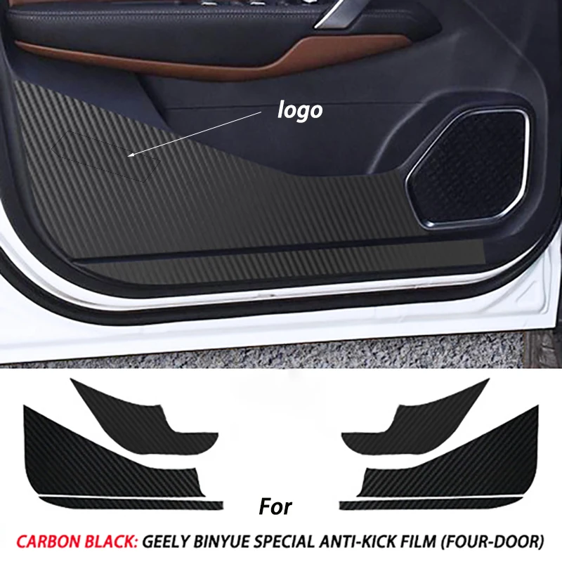 

Car Door Interior Anti-kick Sticker for Geely Binyue Car Carbon Fiber Protective Film Sticker Car Door Anti-kick Sticker