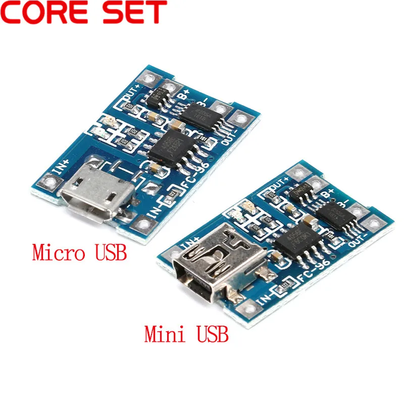 5 шт. Micro USB 5V 1A 18650 TP4056 литиевый модуль зарядного устройства аккумулятора зарядная плата с защитой двойные функции 1A li-ion