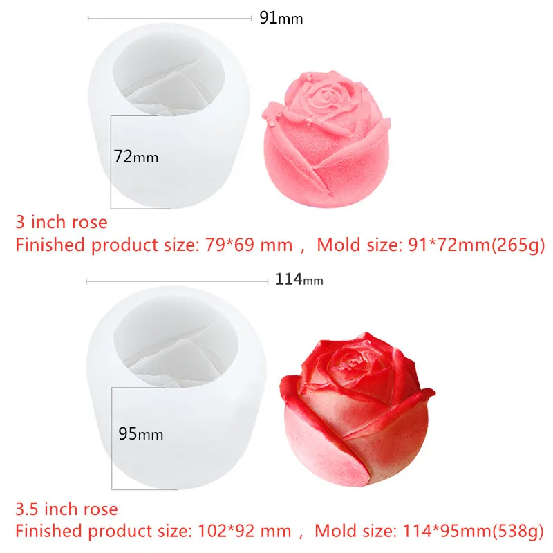 

Love Rose Silicone Mold Valentine's Day Decoration Ice Cream Mousse Ice Cream Fondant Mold Aromatherapy Candle Baking Mold