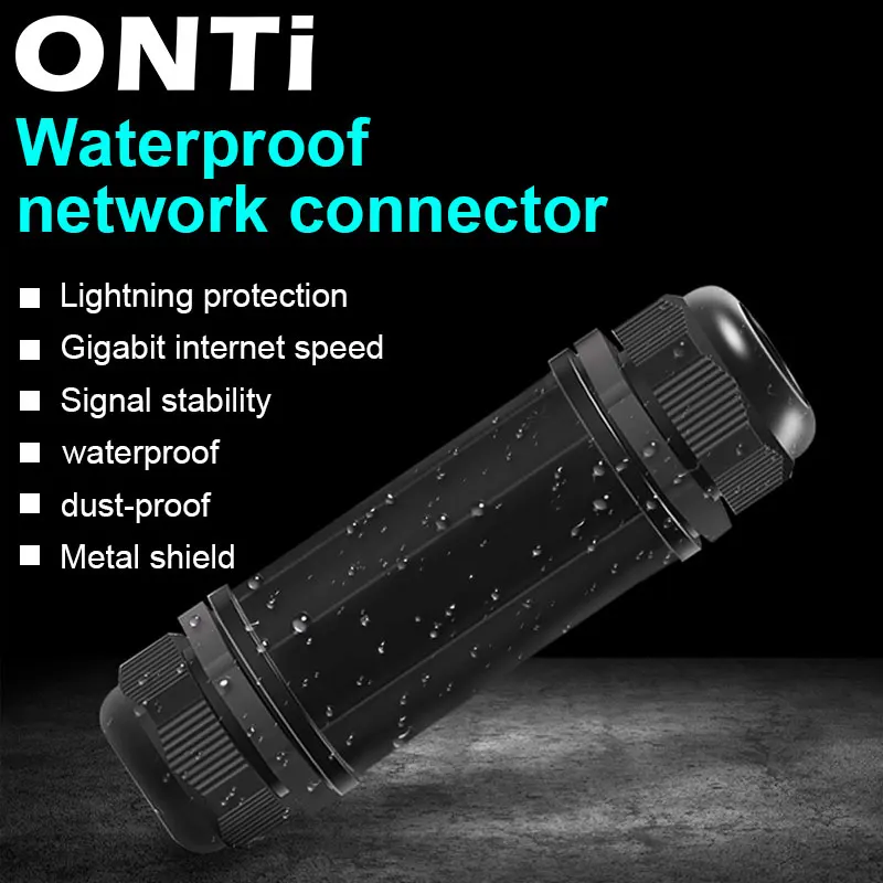 ONTi RJ45 водонепроницаемый разъем IP67 Ethernet сетевой кабель разъем с двойной головкой адаптер Соединительный удлинитель для Cat5 6 7 8P8C