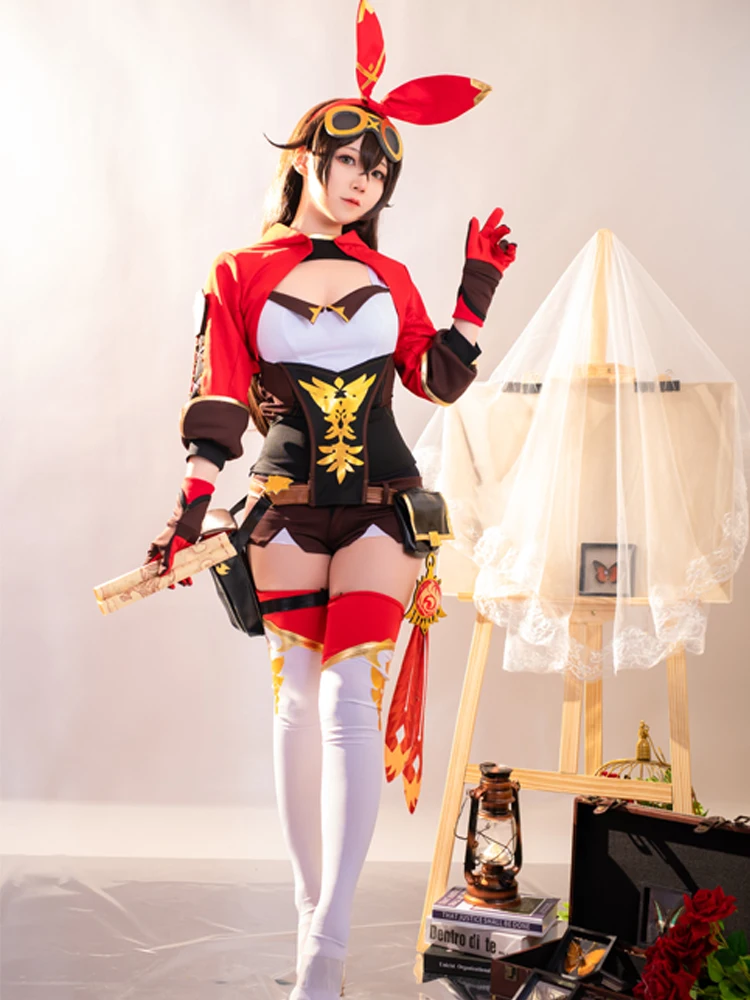 Rolecos Game Genshin Impact Amber Cosplay Costume Women Red Halloween Top Uniform Full Set -Zentai shop online H1c3cc7ab9064421e80b146f51316cfae2.jpg