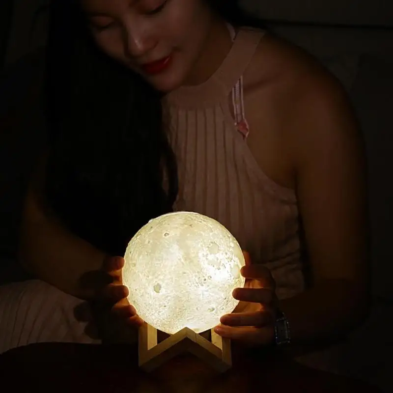 USB Rechargeable 880mL Air Humidifier 3D Moon Lamp Aroma Essential Oil Diffuser Purifier Liquid Freshen Night Light For Home | Дом и сад
