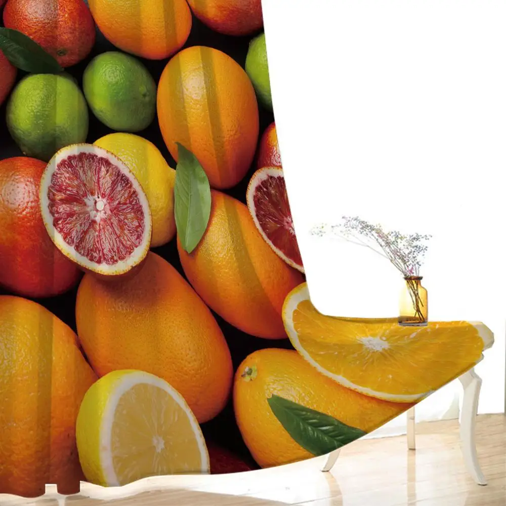 Оранжевые шторы с фруктовым окном для детей гостиной спальни улицы помещений