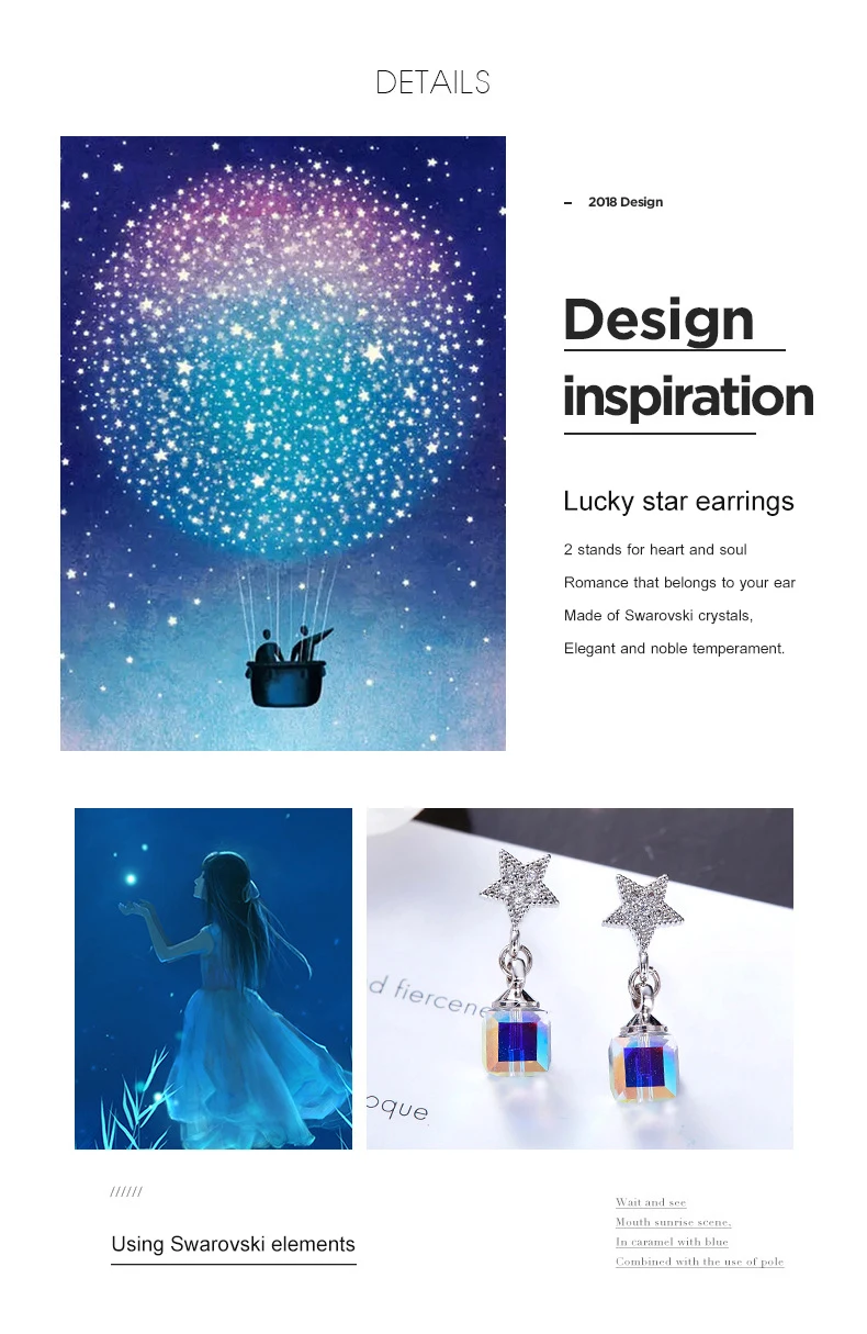 Warme Farben Crystal from Swarovski Earrings for Women S925 Sliver Square Cube Crystal Drop Earrings Korean Earrings Brincos