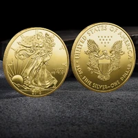 2019 statue of liberty three dimensional relief embossed commemorative coins plated gold coins and silver coins collectibles