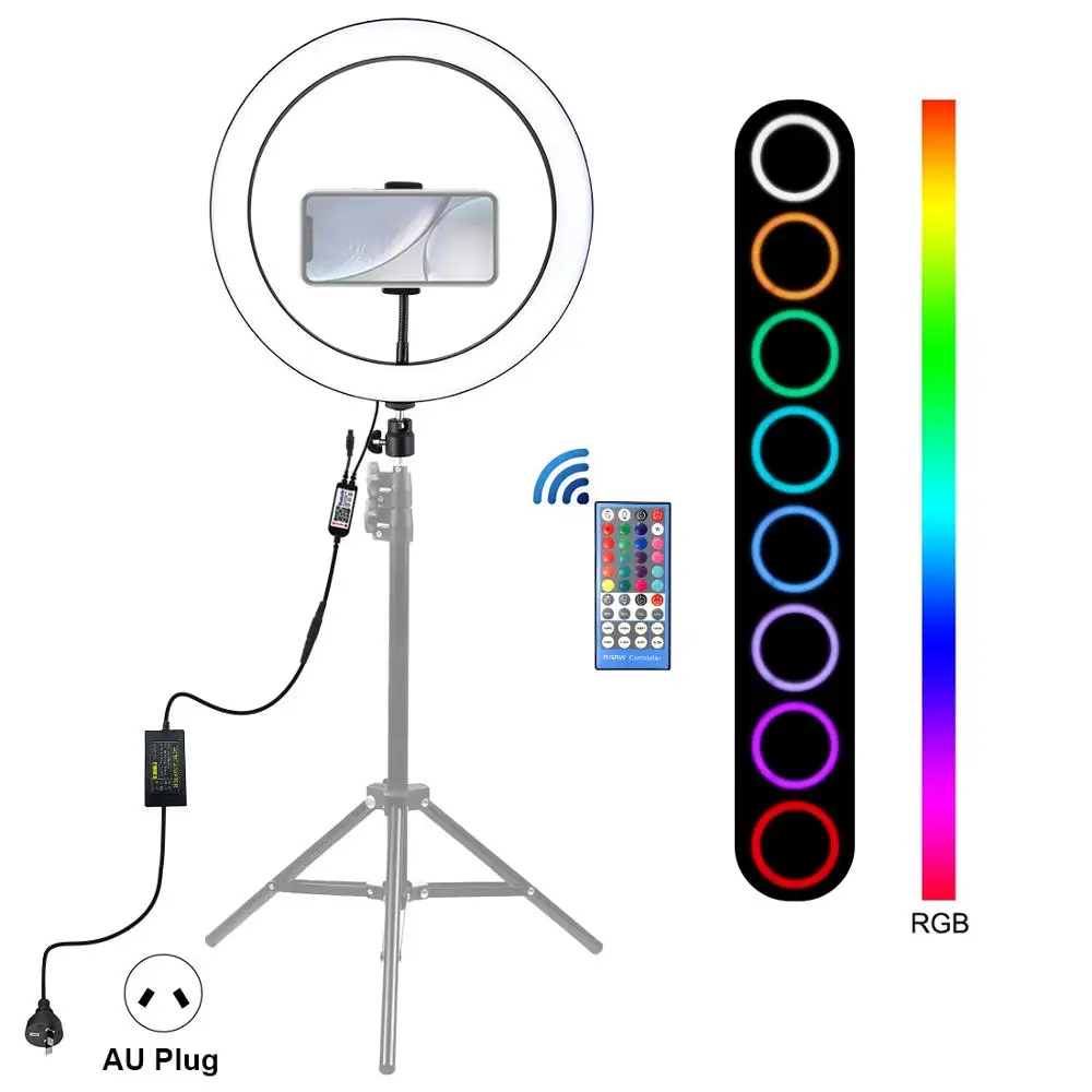 Кольцевой светодиодный светильник для фотосъемки и селфи регулируемая