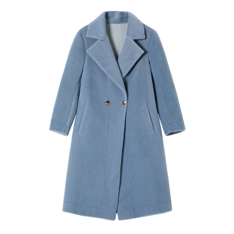 

Faux Fur Coat Women 2019 Women Elegant Turn down Collar Artificial Mink Fur Coat High Quality Thick Warm Long Woolen Overcoat