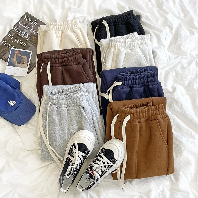 

Solid High Waist Wide Drawstring Thermal Lined Harem Sweatpant 7 Colors