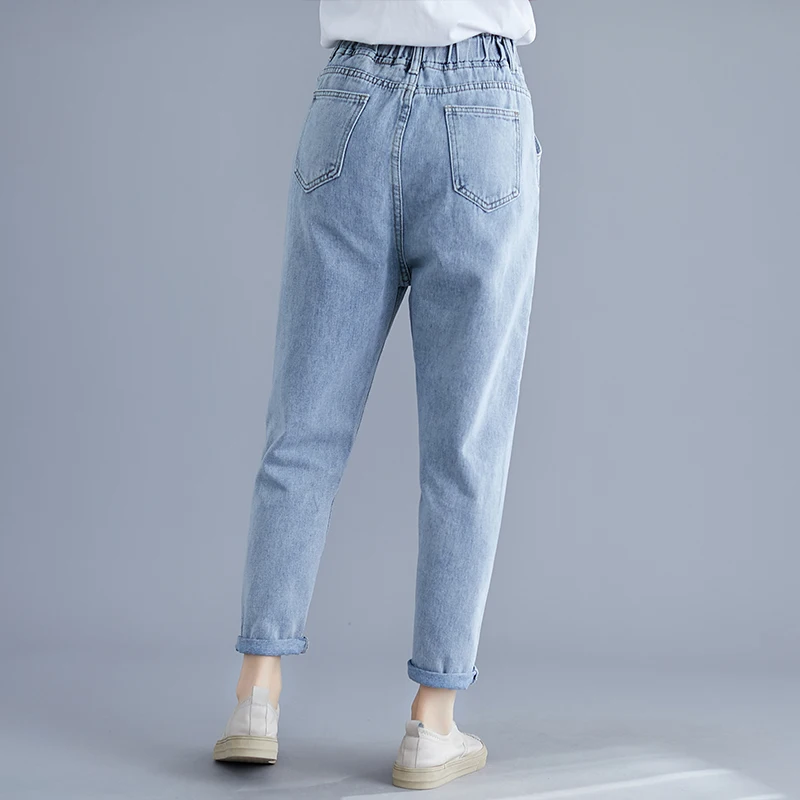 Женские винтажные джинсы с высокой талией шаровары женские ковбойские 2020|Джинсы