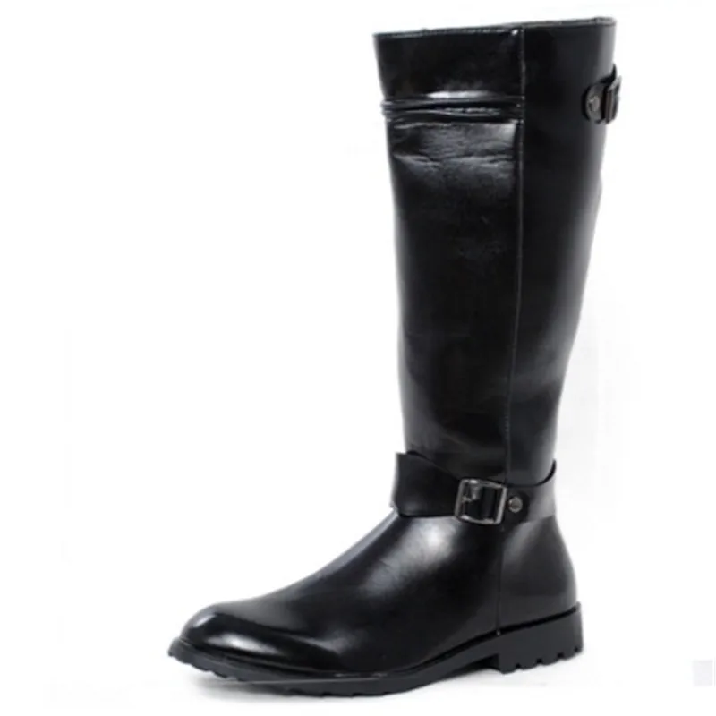 Мужские демисезонные длинные ботинки размера плюс 37 46 винтажные черные мужские