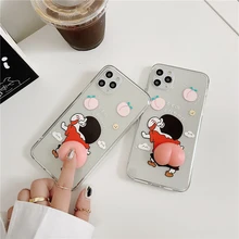New 3D Funny Soft Liquid Silicone Buttocks Phone Case For iPhone 11 12 Mini Pro XR Xs Max X 8 7 Plus SE Cartoon Butt Relax Cover