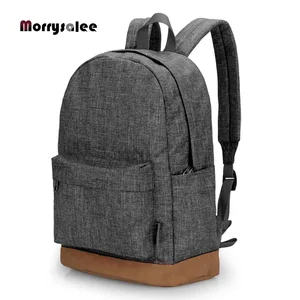 Men Male Canvas Backpack Gray Casual Rucksacks 15inch Laptop Backpacks College Student School Bag Backpack Women Bag