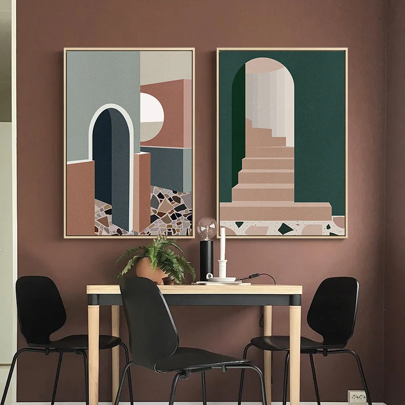 Modern Building Poster Painting Printed on Canvas Wall Art Graphic Cuadros Home Decor for Living Room Posters Artwork Pictures | Дом и сад