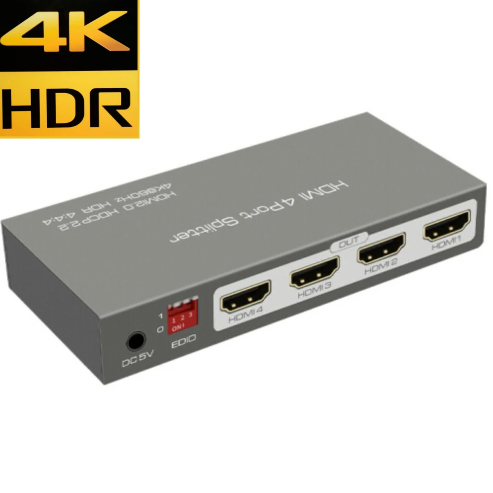 Сплиттер HDMI 2 0 4K 60Hz HDR HDCP 1 в выхода 1X4 сплиттер EDID control (поддерживается diffrent