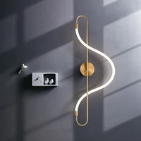 artpad nordic sconces big size 22w golden wall light fixture decoration bedside led with 360 %c2%b0 silicone light strip indoor light