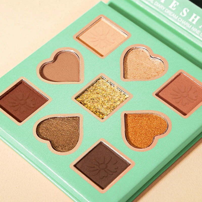 1PC Matte Pearlescent Nine-color Eyeshadow Palette Shimmer High Pigmented Shadows Waterproof Eye Shadow Glitter TSLM2 |