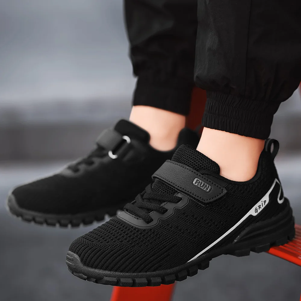 Kids Sneakers Size 30-36 Boys Girls Breathable Mesh Lightweight Knit Running Shoes Outdoor Sports Athletic Walking Tennis Shoes