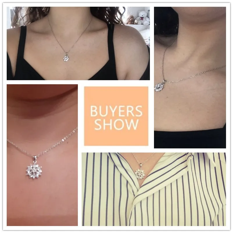 ZAKOL Fashion Rose Gold Color Pendants Flower Cluster Clear Crystal Zirconia Sweet Necklaces For Women Jewelry FSNP2105