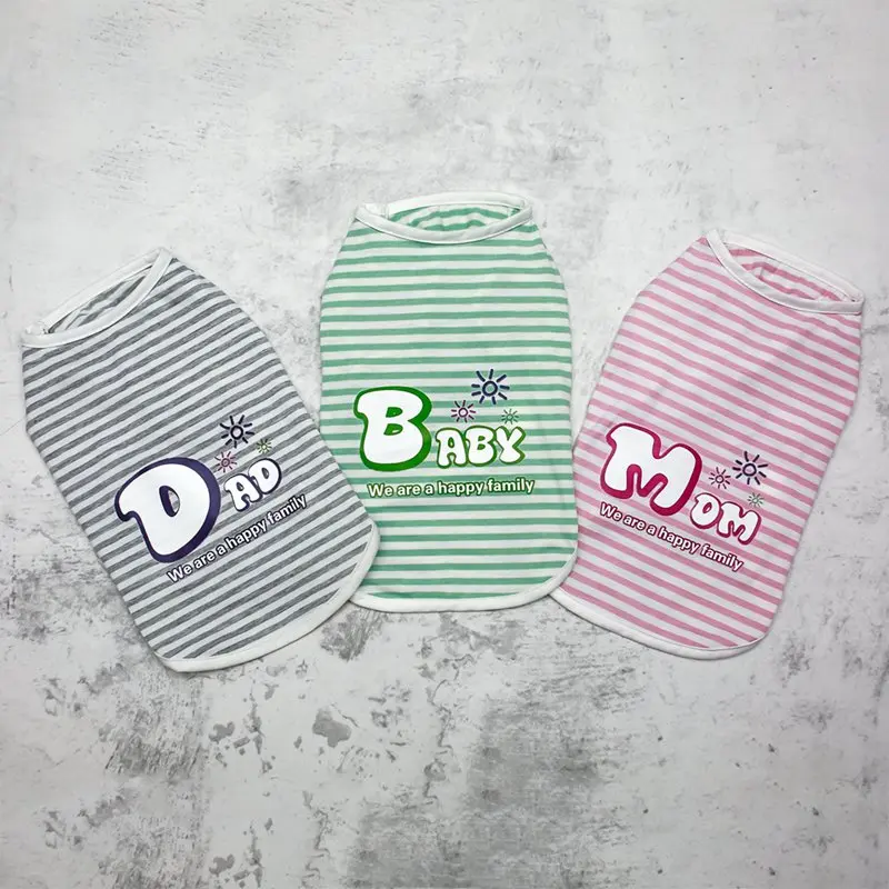 Жилет в полоску для питомцев сезон весна лето футболка без рукавов маленьких и