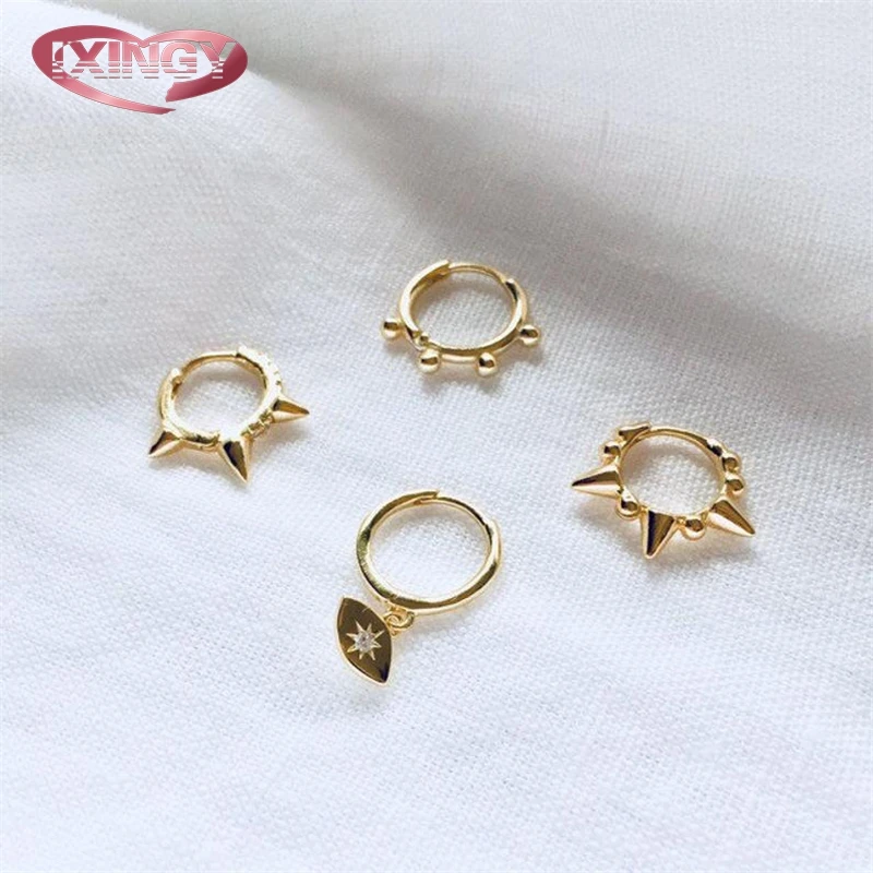 Мини-Злой Глаз маленькие серьги-кольца для женщин 100% 925 стерлингового серебра