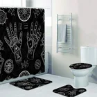 Винтажная черная занавеска для ручного душа в стиле бохо, занавеска для душа, домашний декор, занавеска для ванной комнаты в виде магического ведра для чтения, коврик, коврик на Хэллоуин