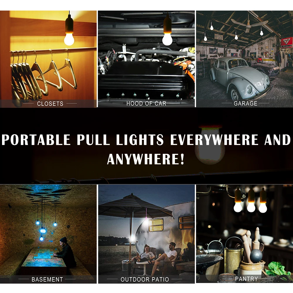 Портативный светодиодный светильник (2 шт.) AAA с питанием от батареи (серый)|Лампы