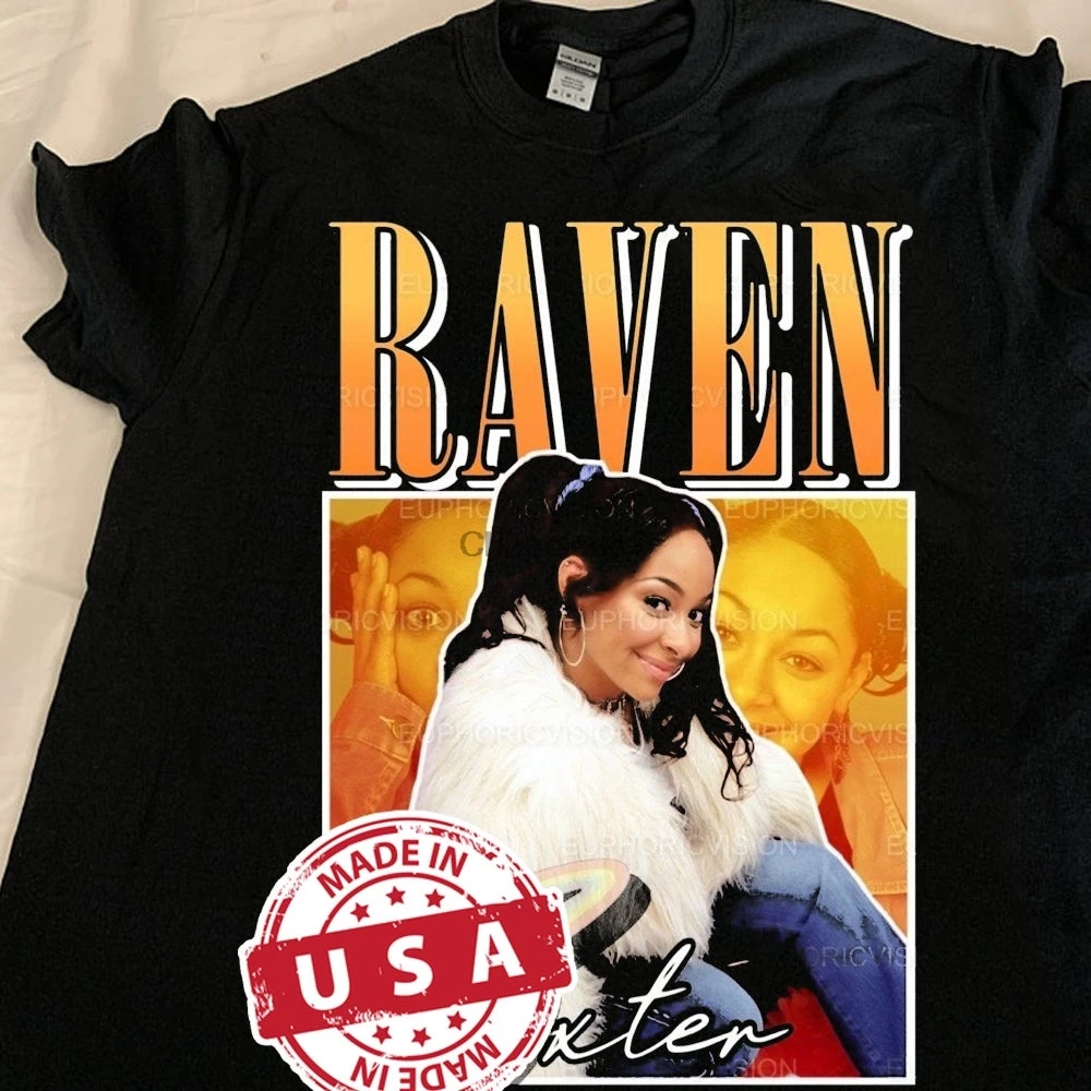 Футболка унисекс Raven винтажная тенниска в стиле 90-х подарок для мужчин и женщин |
