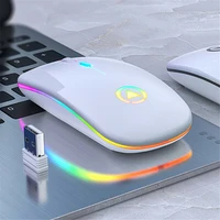 a2 slim mini wireless bluetooth compatible mouse rechargeable silent led backlit mice 2 4ghz usb adjustable dip optical mouse