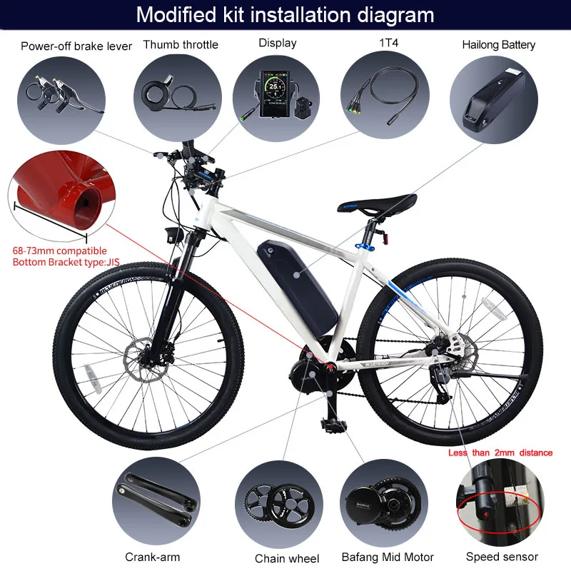 UPP 48V 1000W Bafang BBSHD BBS03 мотор среднего привода Электрический жир пляж ATV велосипед