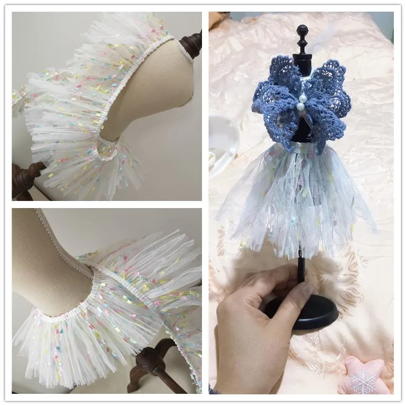 Роскошная Складная кружевная отделка с бахромой 10 см | Дом и сад