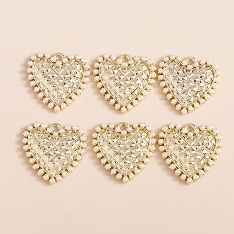 4 шт. Элегантные Кристаллы Любовь Имитация жемчуга сердца Подвески для сережек