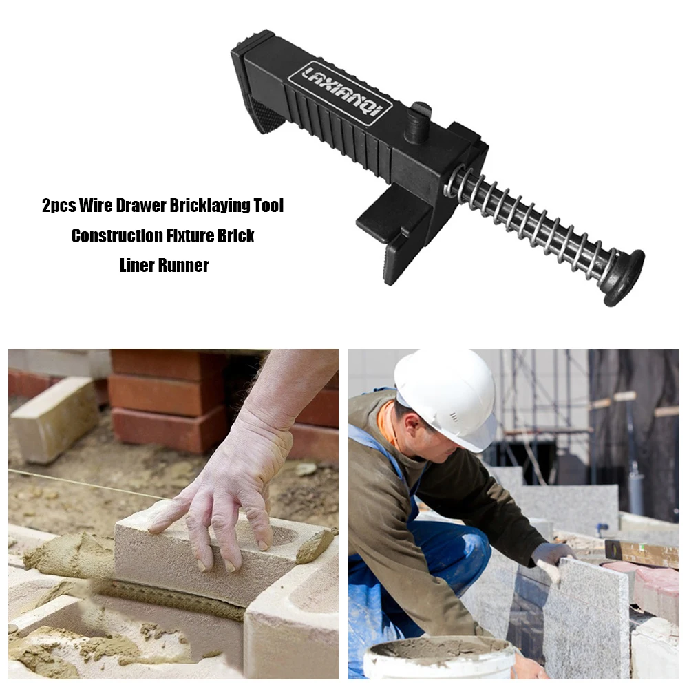 

2Pcs Bricklaying Wire Drawer Brick Liner Wall Building Wire Frame Brick Liner Runner Engineering Accessories